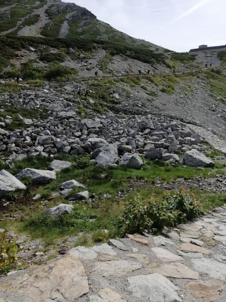 A rocky mountain trail.