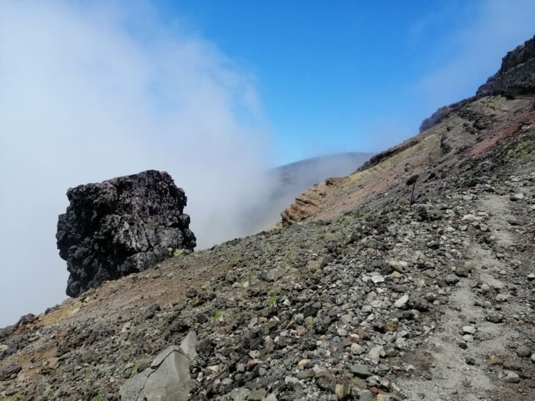 A boulder on a mountain.